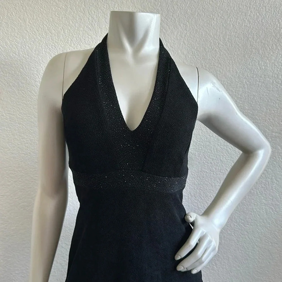 Vintage Pageant Halter Black Straight Gown by Scott McClintock - Picture 3 of 8